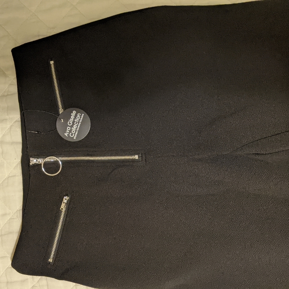 Black slim high waisted trousers